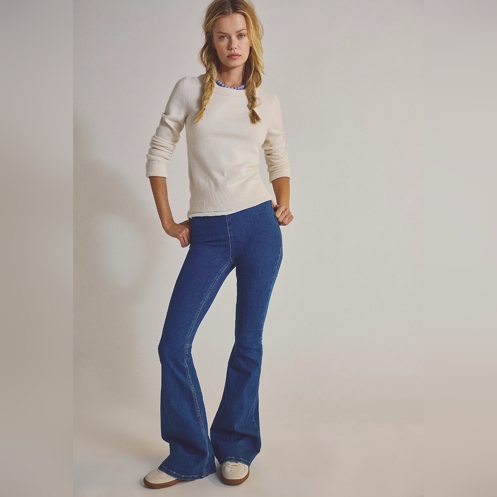 Free People Pull-On Stretch Flare Jeans – Size 28 | High Rise